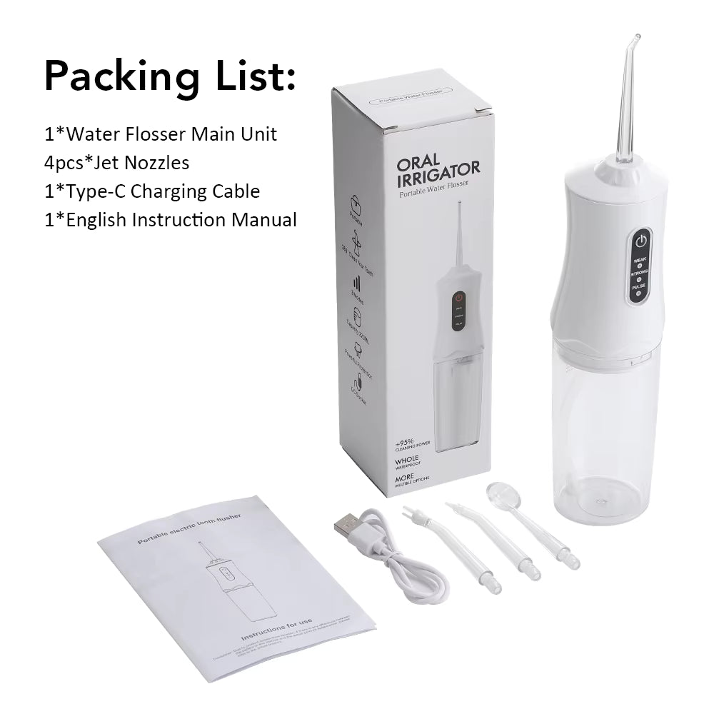Portable 3-Mode Electric Water Flosser & Oral Irrigator